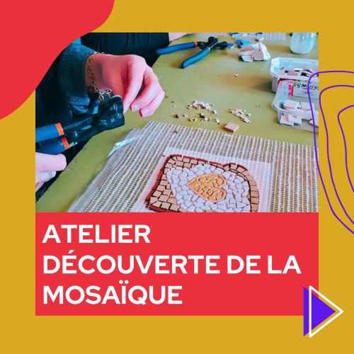 Visuel pour illustrer un atelier découverte de la mosaïque avec Céline Loury - mosaïque